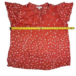 Red Floral Blouse